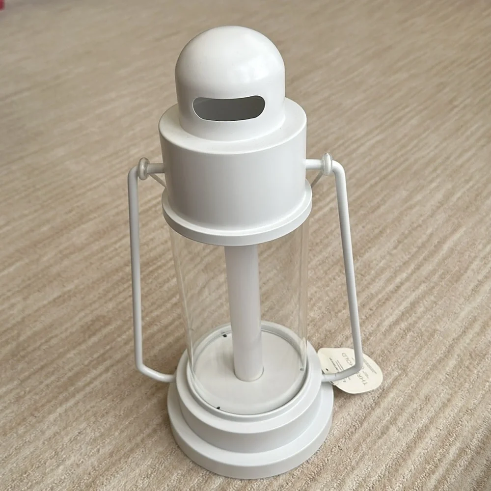 NWT Threshold Metal Classic Battery LED Pillar Candle Outdoor Patio Lantern 16.5